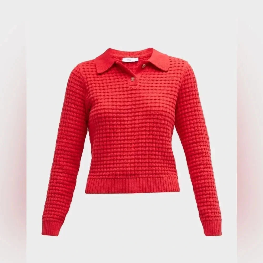 Onia Macro Waffle Sweater Polo